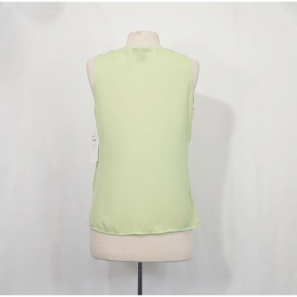Notations Blouse Tank Top Set Floral Print Sheer Green Misses Size M New - Picture 9 of 12